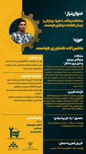 پوستر سامانه ی دریافت ذخیره، پردازش، و ارسال اطلاعات تراکتور هوشمند حوزه خودرو