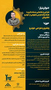 پوستر طراحی و جانمایی بسته باتری با هدف ارائه طرحی مفهومی از خودرو الکتریکی حوزه خودرو